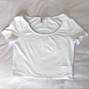 H&M Divided Basic White Crop Top